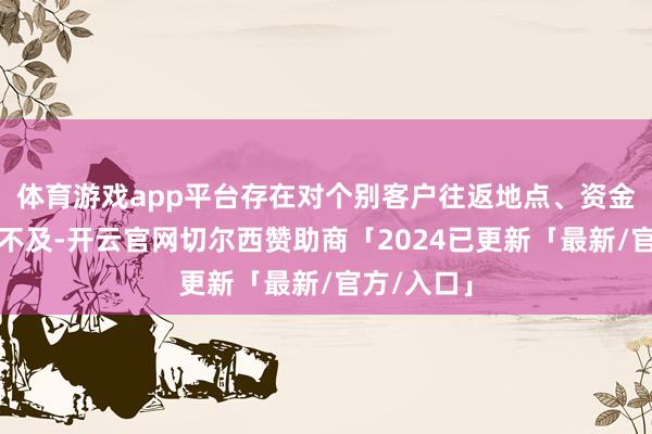 体育游戏app平台存在对个别客户往返地点、资金起头核查不及-开云官网切尔西赞助商「2024已更新「最新/官方/入口」